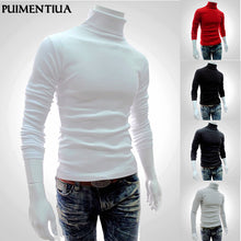 Load image into Gallery viewer, Puimentiua 2019 Autumn Winter Men's Sweater Males Turtleneck Solid Color Casual Sweater Homme Slim Fit Knitted Cotton Pullovers